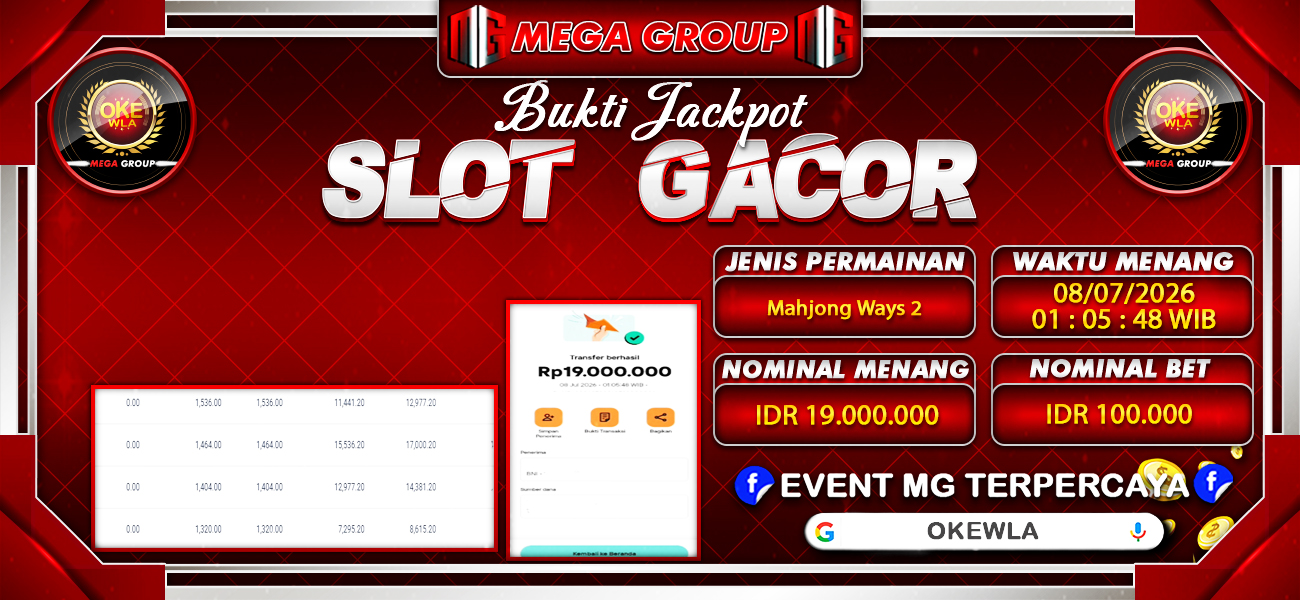 Bukti JP situs Okewla hari Rabu, 08 Juli 2026